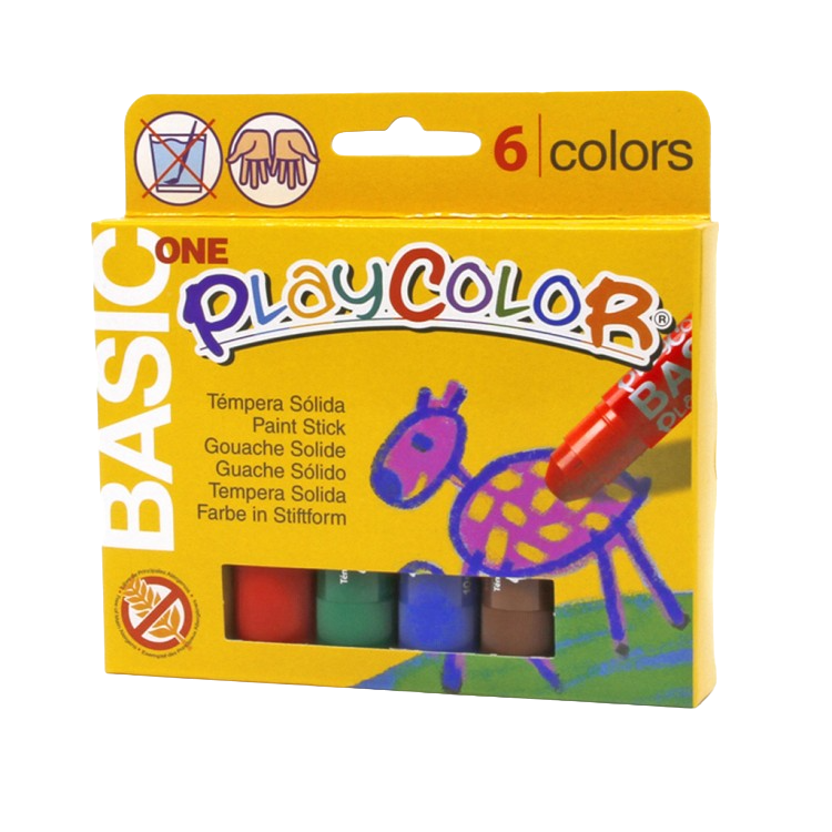 TEMPERA INSTANT SOLIDA PLAYCOLOR - 6 COLORES