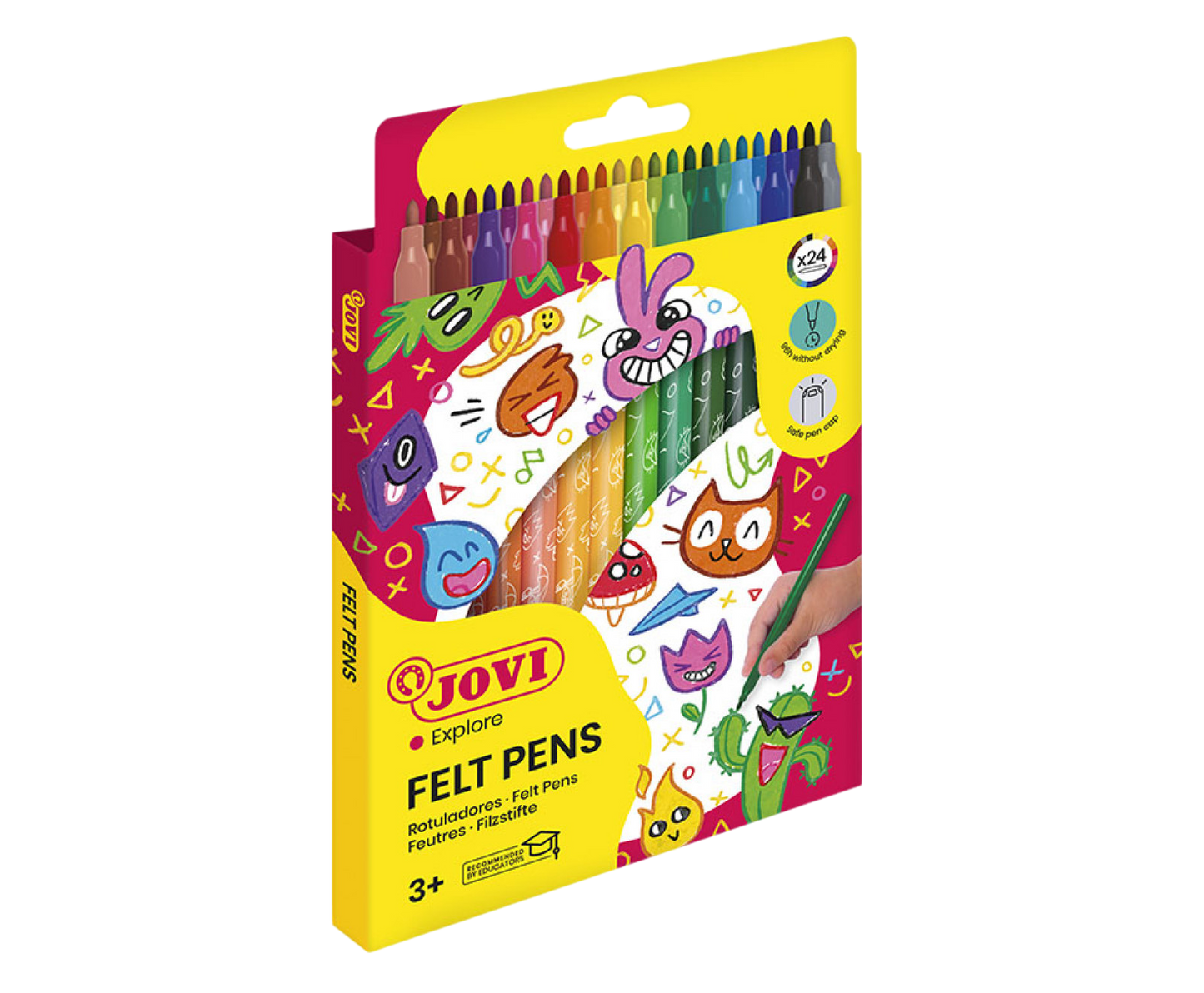 FELT PENS ESTUCHE 24 ROTULADORES COLORES SURTIDOS JOVI