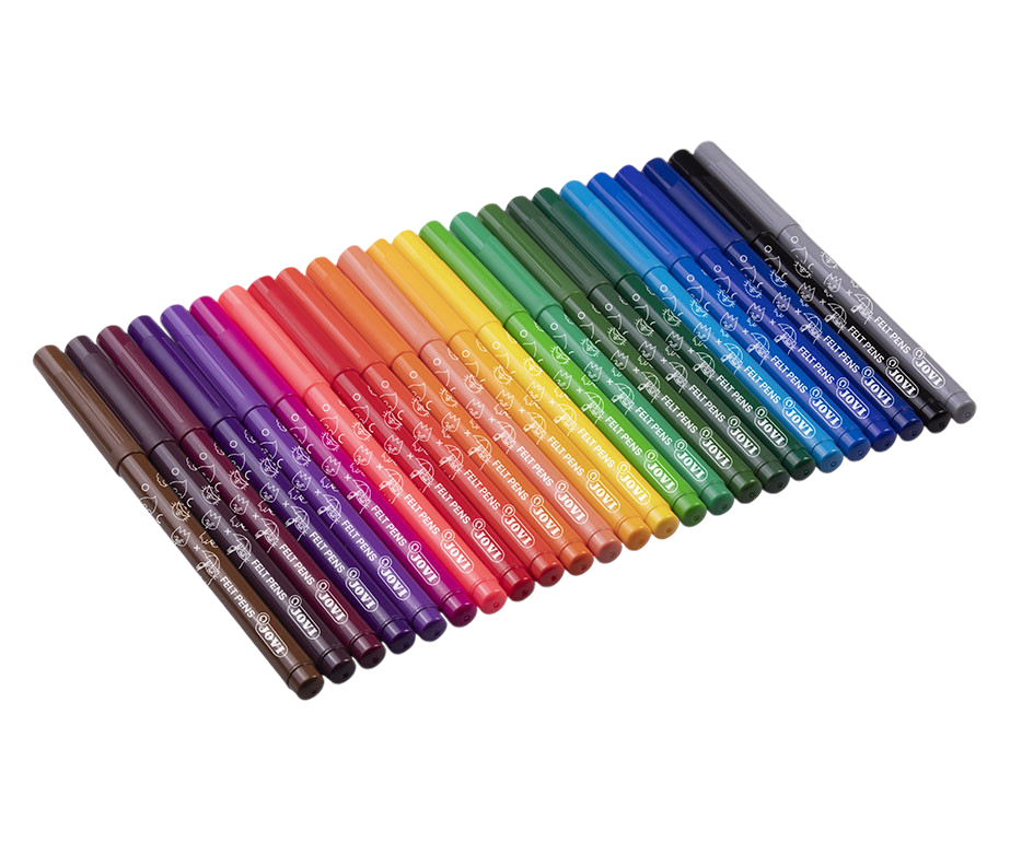 FELT PENS ESTUCHE 24 ROTULADORES COLORES SURTIDOS JOVI