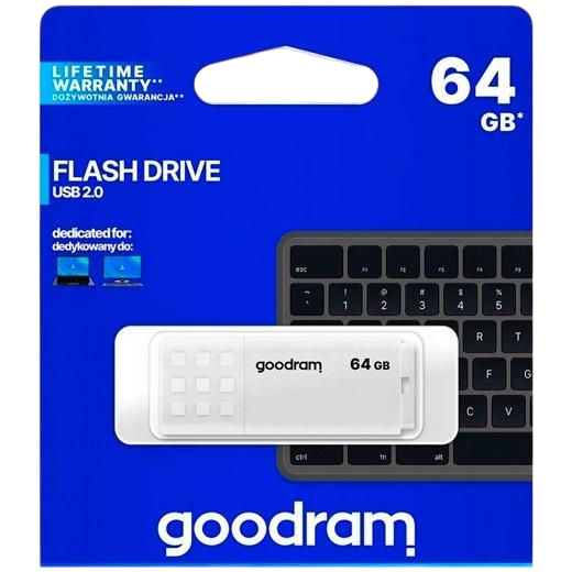 GOODRAM PENDRIVE USB FLASH DRIVE 64GB USB 2.0 BLANCO