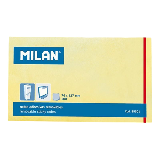 MILAN BLOQUE DE NOTAS ADHESIVAS - 100 HOJAS 127X76MM AMARILLO