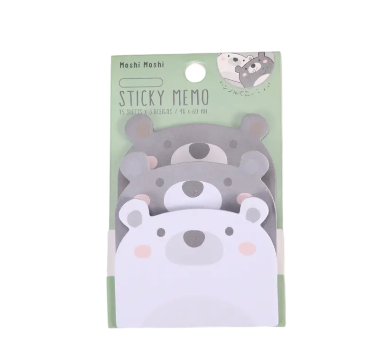 MOSHI MOSHI STICKY NOTAS ADHESIVAS ANIMALES KAWAII