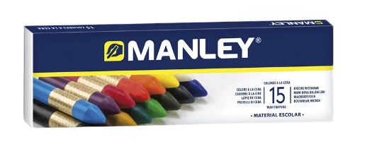 ESTUCHE 15 CERAS MANLEY COLORES SURTIDOS