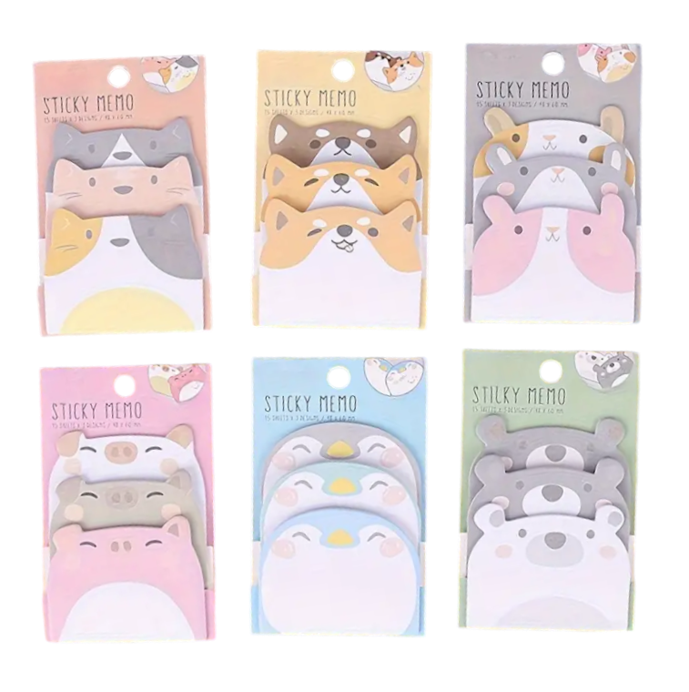 MOSHI MOSHI STICKY NOTAS ADHESIVAS ANIMALES KAWAII