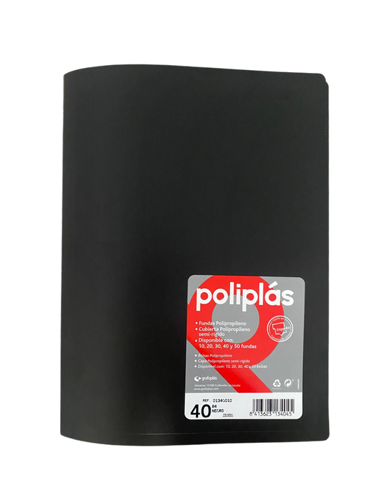 POLIPLAS CARPETA DE POLIPROPILENO CON 40 FUNDAS