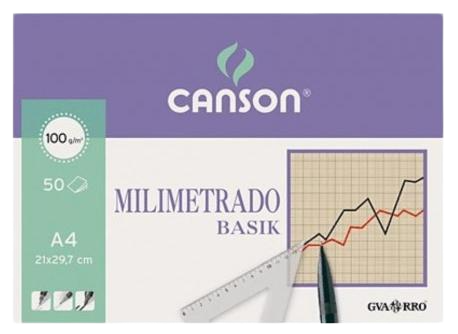 CANSON MINIPACK DIBUJO BASIK 12 HOJAS MILIMETRADO 100 GR 21X29,7CM