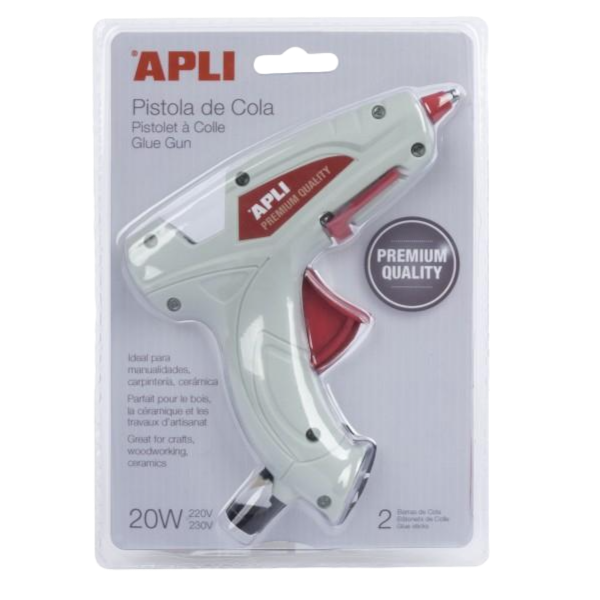 APLI PISTOLA DE COLA CALIENTE BLANCA 20W + 2 BARRAS