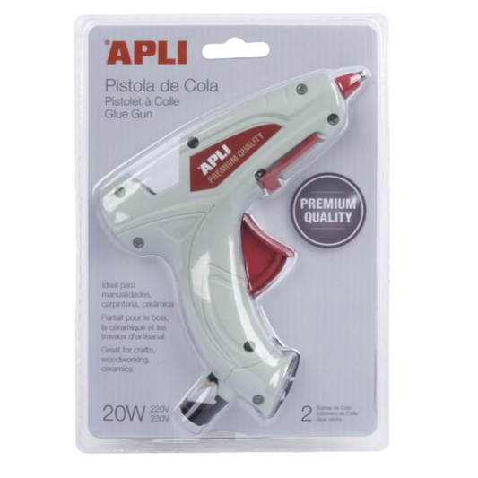 APLI PISTOLA DE COLA CALIENTE BLANCA 20W + 2 BARRAS