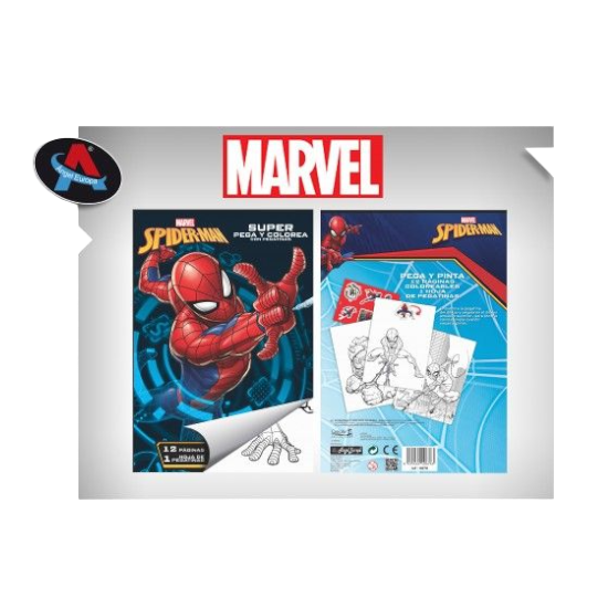 SUPER PEGA Y COLOREA SPIDERMAN - MARVEL