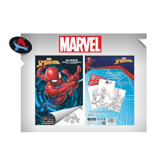 SUPER PEGA Y COLOREA SPIDERMAN - MARVEL