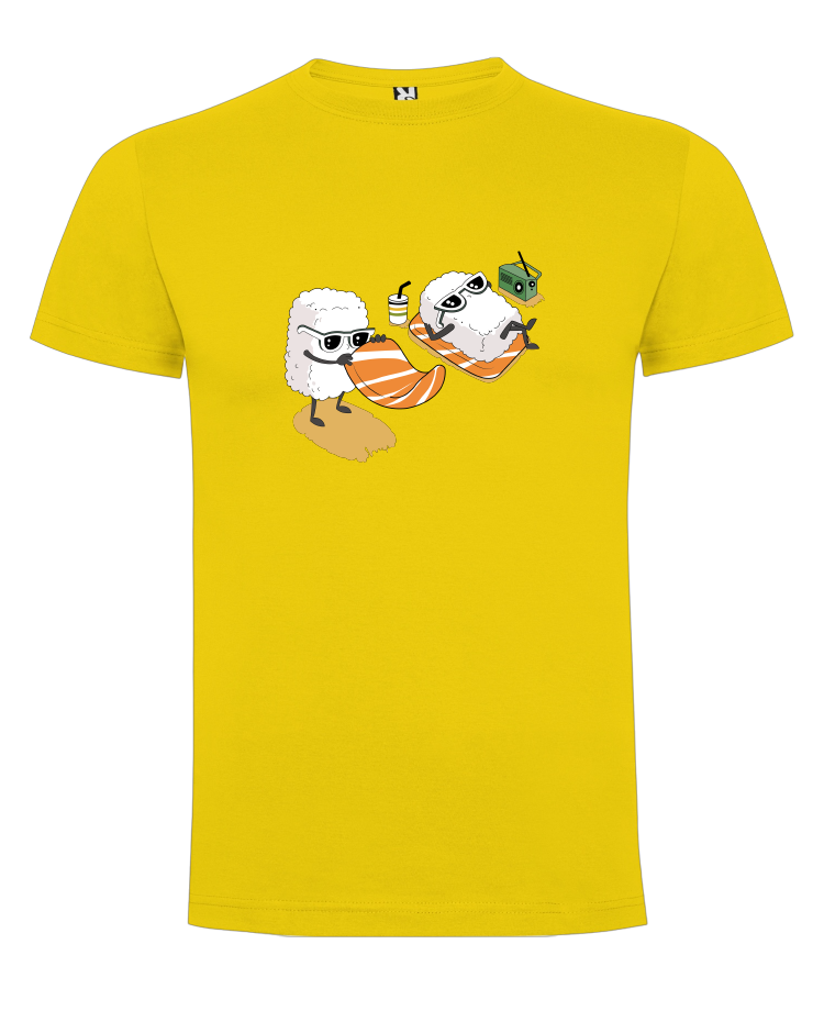 CAMISETA “SUSHI EN LA PLAYA” 100% ALGODÓN