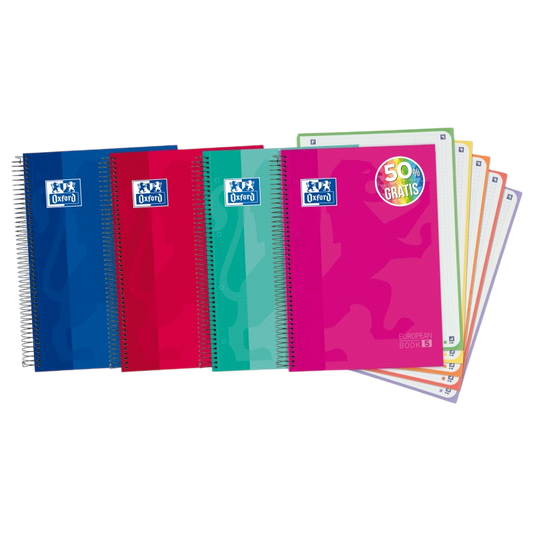 OXFORD CUADERNO CLASSIC EUROPEANBOOK 5 WRITE&ERASE 120H A4+ LISO MICROPERFORADO TAPA EXTRADURA